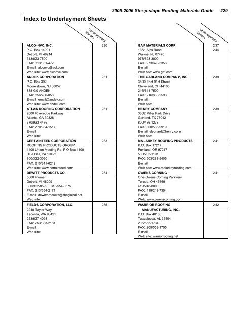 2005-2006 steep-slope roofing materials guide - National Roofing ...