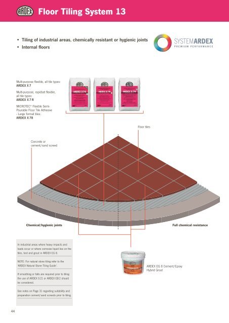 TILE ADHESIVES TILE GROUTS FLOOR ... - Ardex UK Ltd.