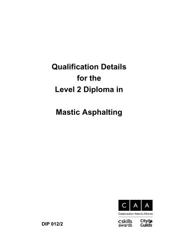 Level 2 Diploma in Mastic Asphalting - CITB