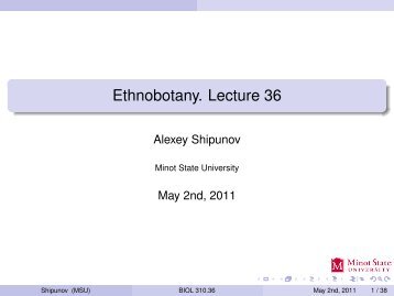 Ethnobotany. Lecture 36