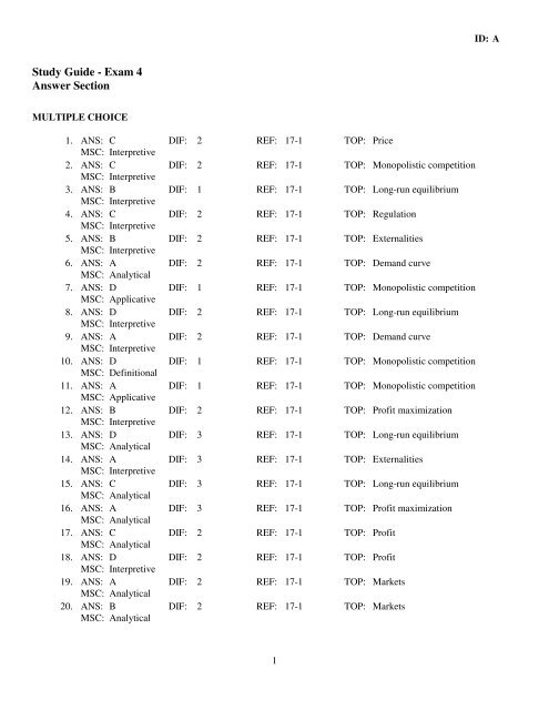 ExamView Pro - Exam 4 Study Guide.tst