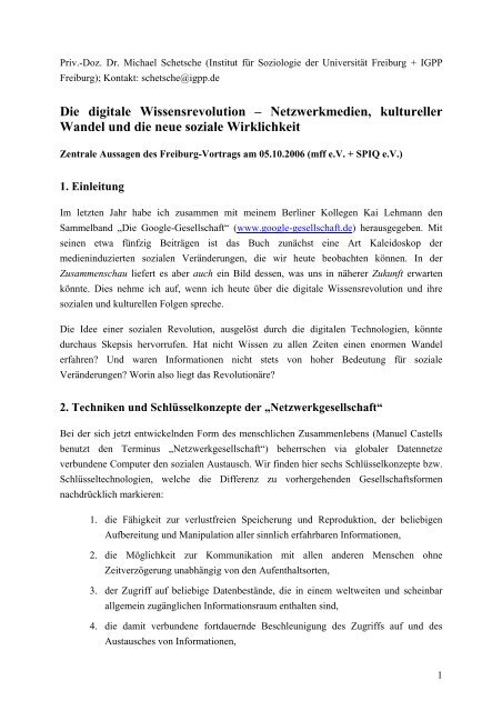 Vortrag Dr. Schetsche - SPIQ