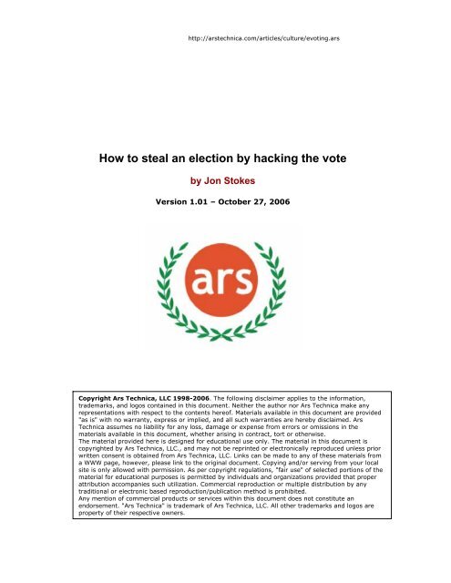 How to Steal an Election by Hacking the Vote - repo.zenk-securit...