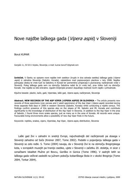 Nove najdbe laškega gada v Sloveniji