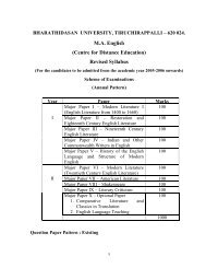 M.A. English (Centre for Distance Education) Revised Syllabus
