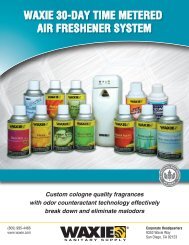 WAXIE 30-Day Time Metered Air Freshener System incorporates