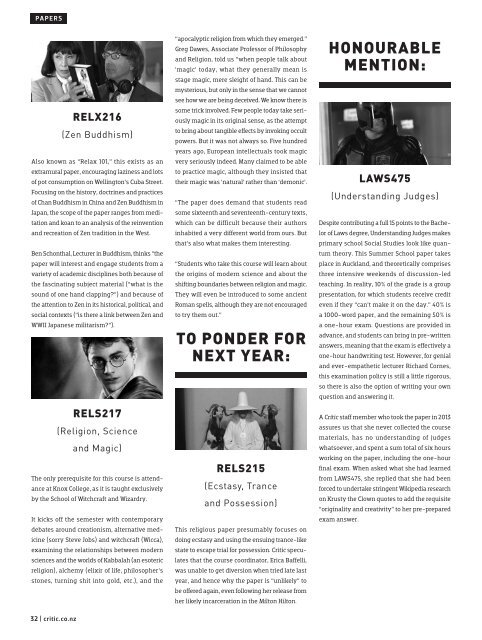 Issue 01 | February 25,2013 | critic.co.nz