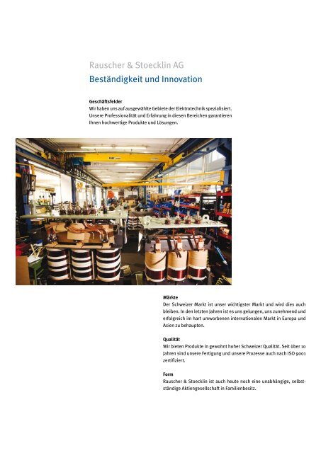 Firmenbroschüre (pdf) - Rauscher & Stoecklin AG