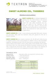 SWEET ALMOND OIL, TX008002 - Brenntag Specialties, Inc.