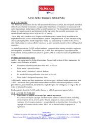 AAAS Author License to Publish Policy - Science