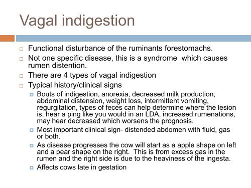 Vagal Indigestion - LCS-630 Food Animal Clerkship