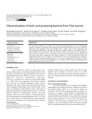 Characterization of lactic acid producing bacteria from Thai sources