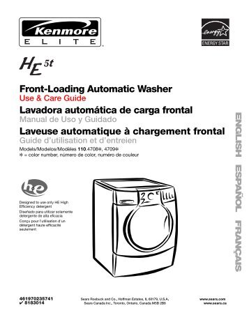 Front-Loading Automatic Washer Lavadora automática de ... - Sears