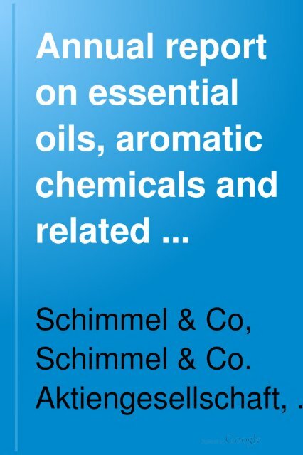 Schimmel & Co. Semi-Annual Report - 1908 Apr