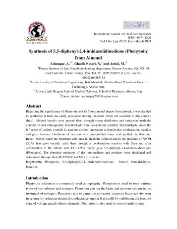 Synthesis of 5,5-diphenyl-2,4-imidazolidinedione - Research ...