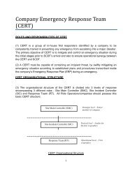 Company Emergency Response Team (CERT)