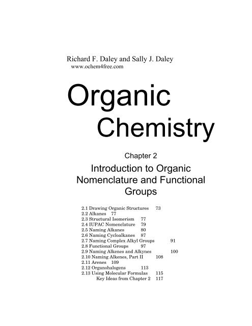 Introduction to Organic Nomenclature and Functional Gruops