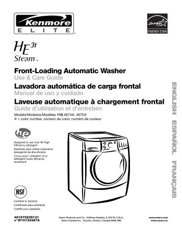 Front-Loading Automatic Washer Lavadora automática ... - Kenmore