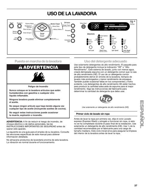 Front-Loading Automatic Washer Lavadora automática ... - Kenmore