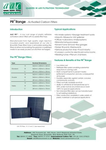 PR Range - Activated Carbon Filters