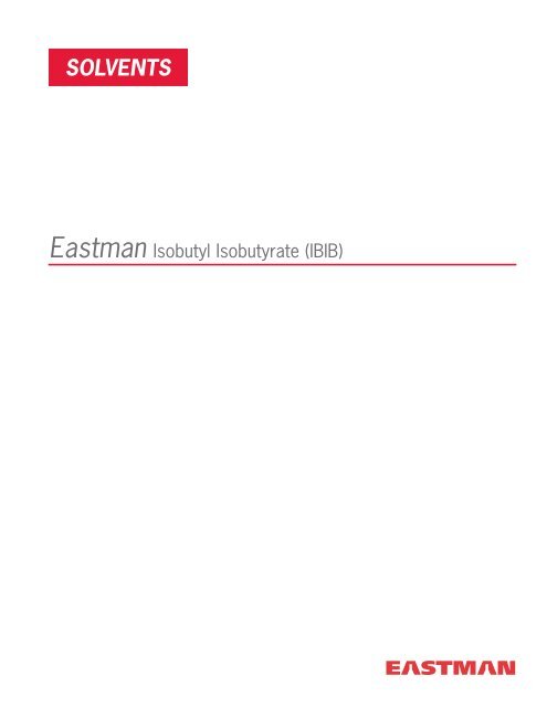 Eastman Solvent Chart
