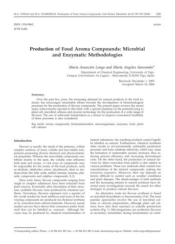 Production of Food Aroma Compounds: Microbial and Enzymatic ...