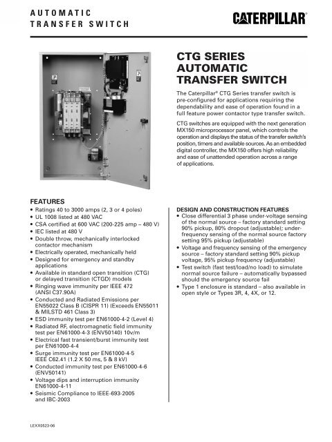 Ctg Series Automatic Transfer Switch Catpower Lt