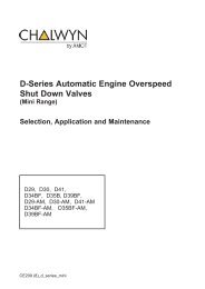 D-Series Automatic Engine Overspeed Shut Down Valves - Amot