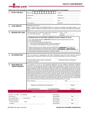 Policy Loan Request Form - Philam Life