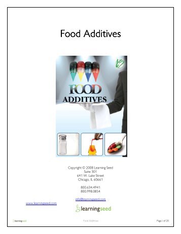 Food Additives Food Additives - Learning Seed