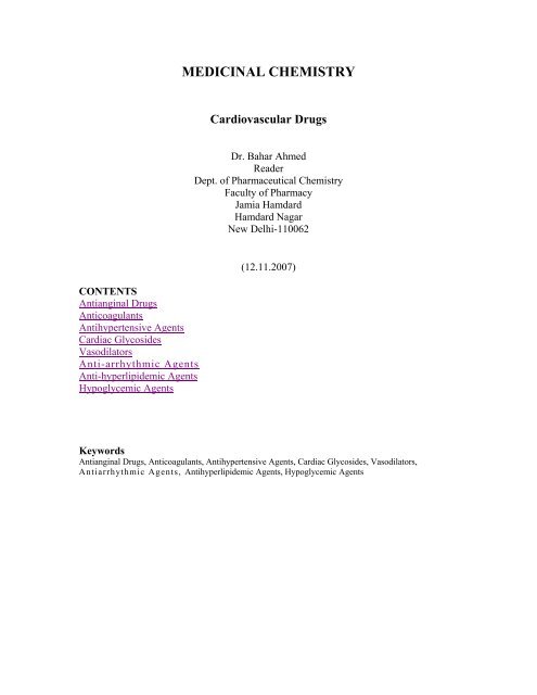 MEDICINAL CHEMISTRY