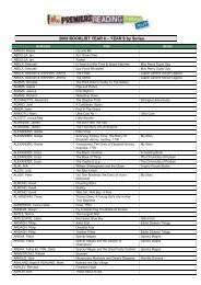 2009 BOOKLIST YEAR 6 – YEAR 9 by Series - Premiers Reading ...