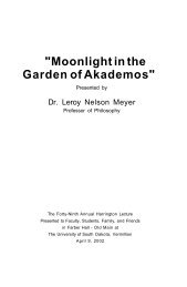 Moonlight in the Garden of Akademos - The University of South Dakota