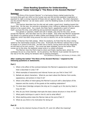 Thesis Essay The Rime Of The Ancient Mariner Universal Health Care Essay also Essay On English Teacher Answer Guide To Our Close Reading Of The Rime Of The Ancient What Is A Thesis Statement In A Essay