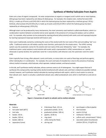the experiment of synthesizing 2 octadecyloxynaphthalene Experiment 7 synthesis of esters using acetic anhydride1 materials needed • 20 ml of an alcohol to be chosen from the following: 1-propanol (n-propyl alcohol), 3-methyl-1-butanol. the experiment of synthesizing 2 octadecyloxynaphthalene Experiment 7 synthesis of esters using acetic anhydride1 materials needed • 20 ml of an alcohol to be chosen from the following: 1-propanol (n-propyl alcohol), 3-methyl-1-butanol.