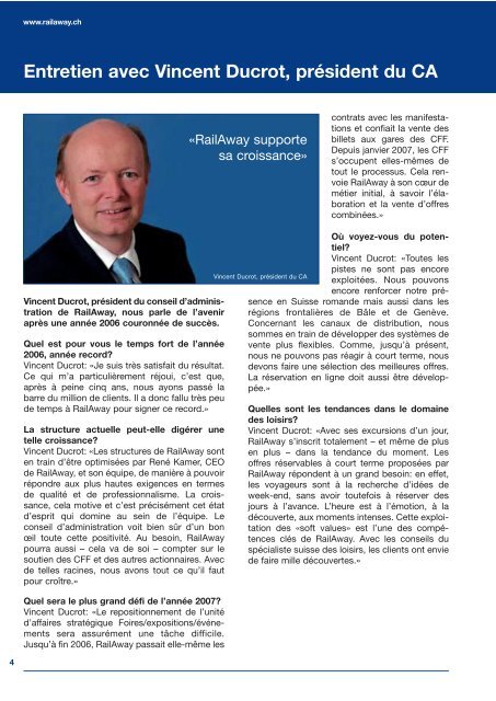 Rapport annuel 2006. - RailAway