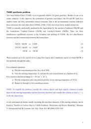 1 TAME synthesis problem Tert-Amyl Methyl Ether (TAME) is an ...