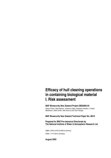 Efficacy of hull cleaning operations in containing biological material I ...