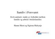 Samliv i forsvaret Hanne Heen