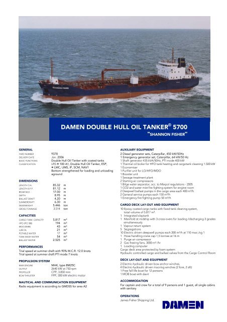 damen double hull oil tanker® 5700 - damen shipyards bergum