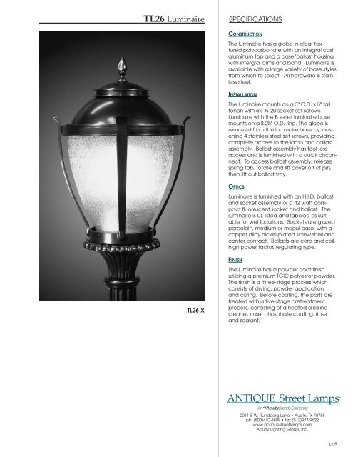 TL26 ANTIQUE Street Lamps