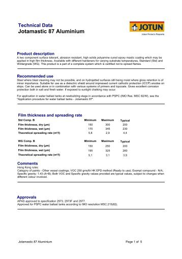 Jotamastic 87 Aluminium - English (uk) - Jotun