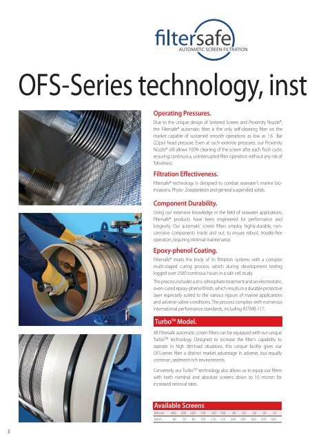 Offshore Brochure OSF Series - Filtersafe