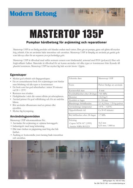 MASTERTOP 135P - Modern Betong