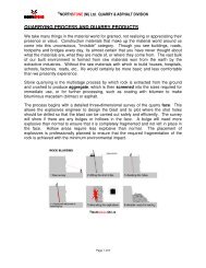 QUARRYING PROCESS AND QUARRY PRODUCTS - Northstone