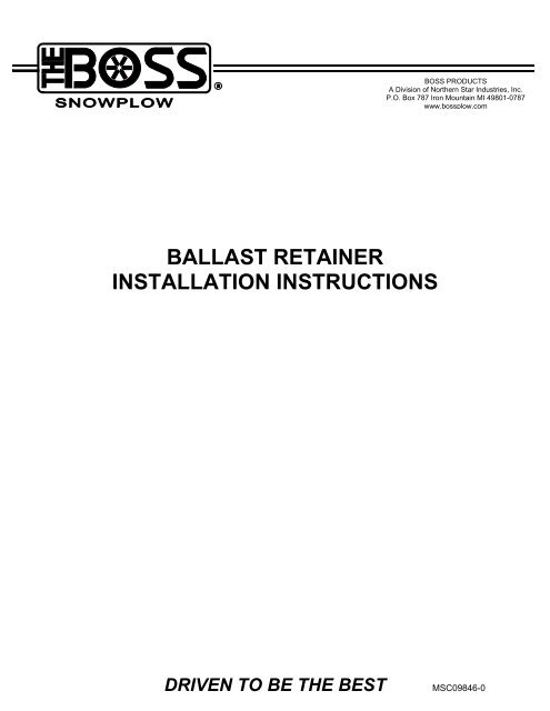 Ballast Retainer Kit - Boss Products