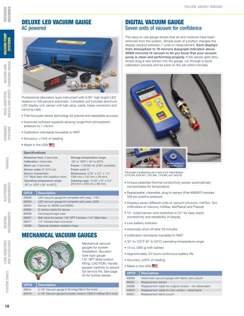 VACUUM PUMP SYSTEMS - Yellow Jacket