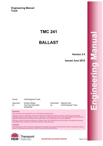 Ballast - RailCorp Engineering Internet