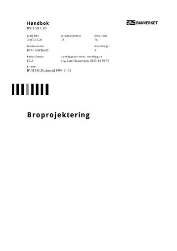 Banverket-Broprojektering - Du har kommit till