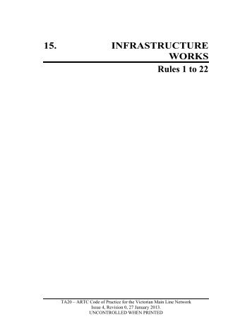 15. INFRASTRUCTURE WORKS Rules 1 to 22 - ARTC